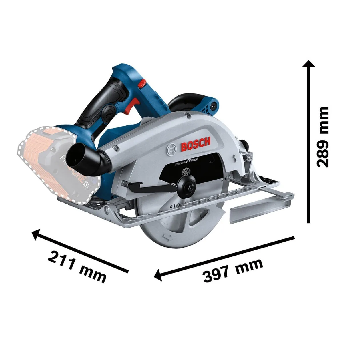 Bosch GKS 18V-68 C Professional BITURBO Circular Saw with 1 x 5.5Ah Battery & Charger 06016B5070