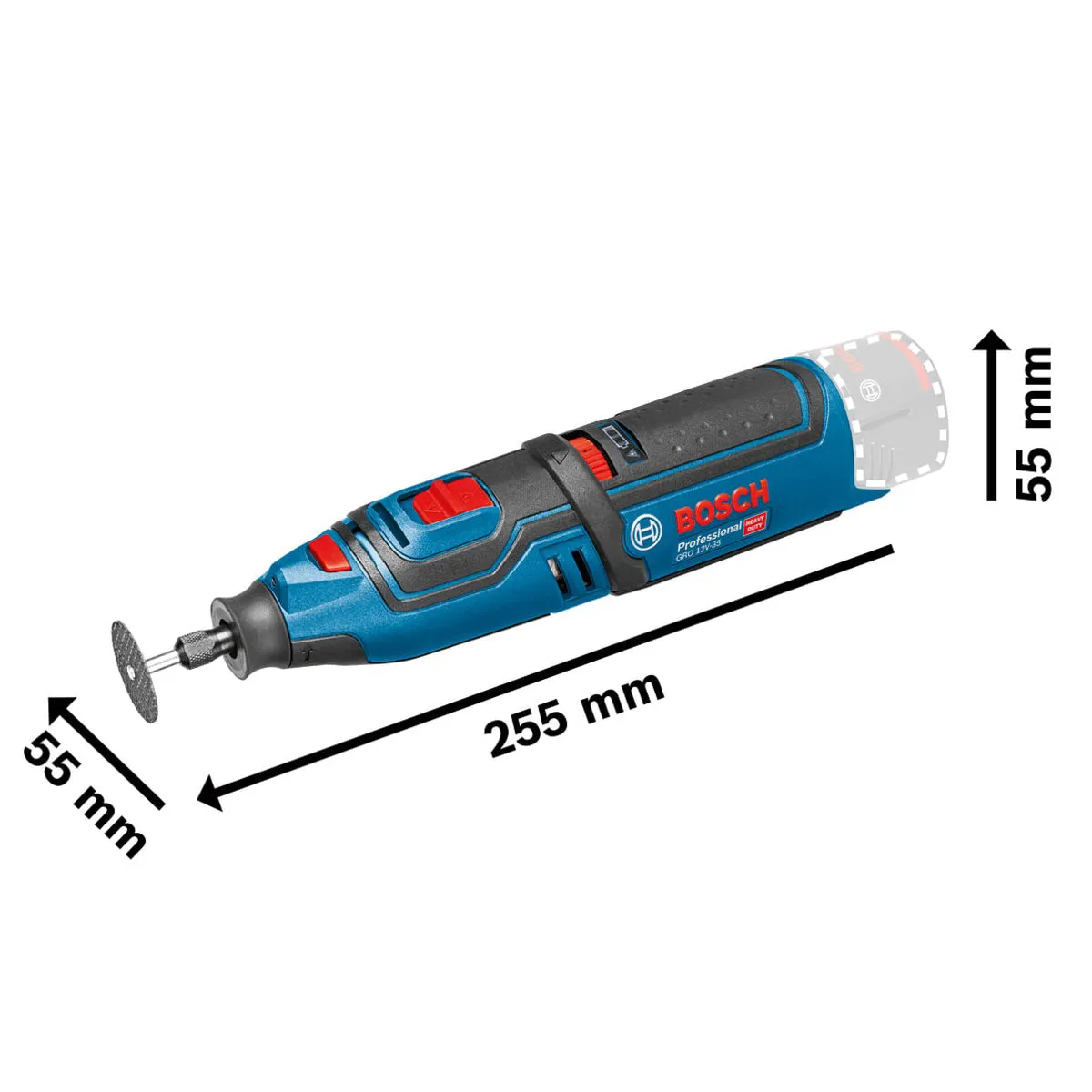 Bosch GRO 12V-35 Rotary Tool Body Only Versatile Tool for Cutting. Sanding & Polishing 06019C5000