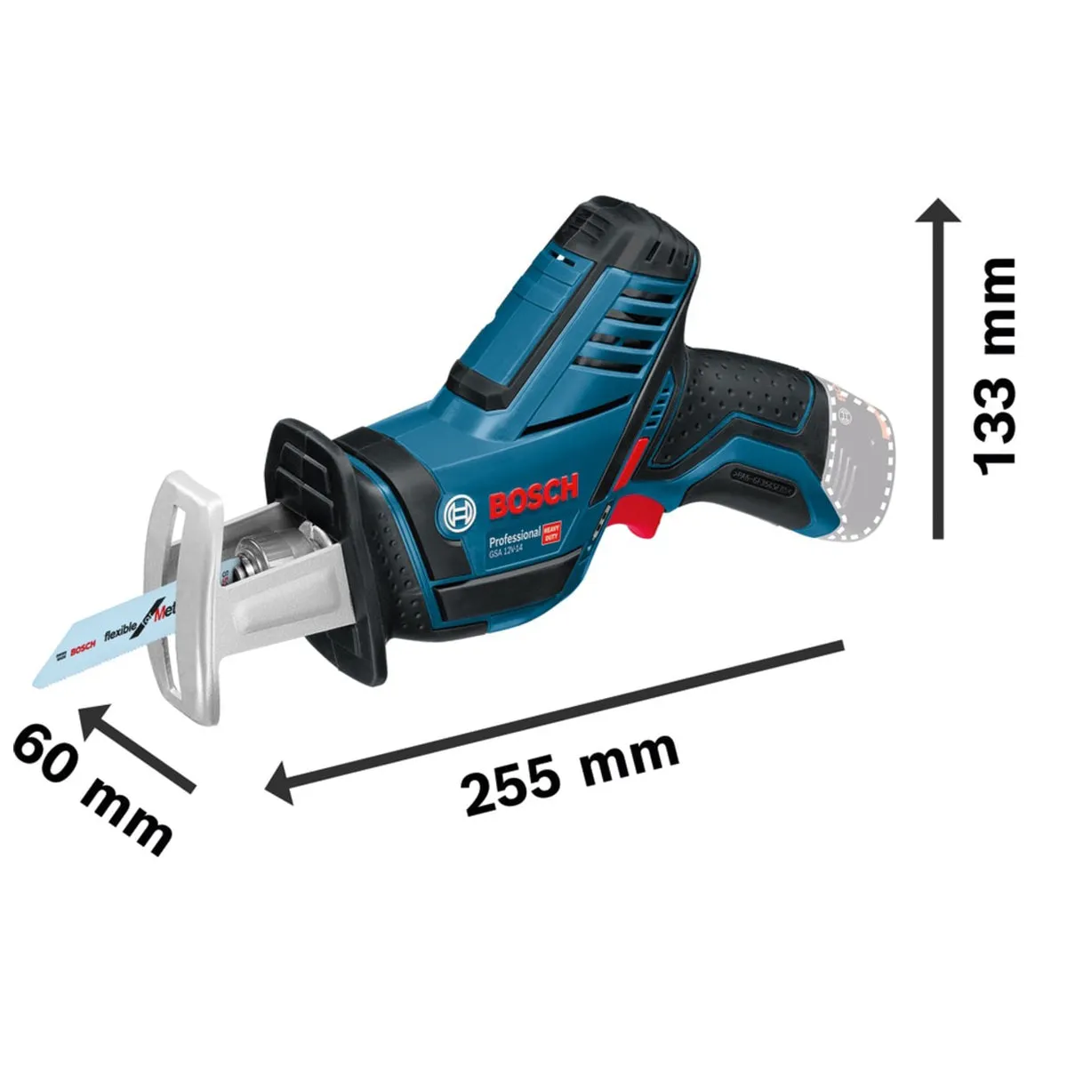 Bosch GSA 12V-14 Professional Reciprocating Saw Body Only Tool for Versatile Cutting 060164L902
