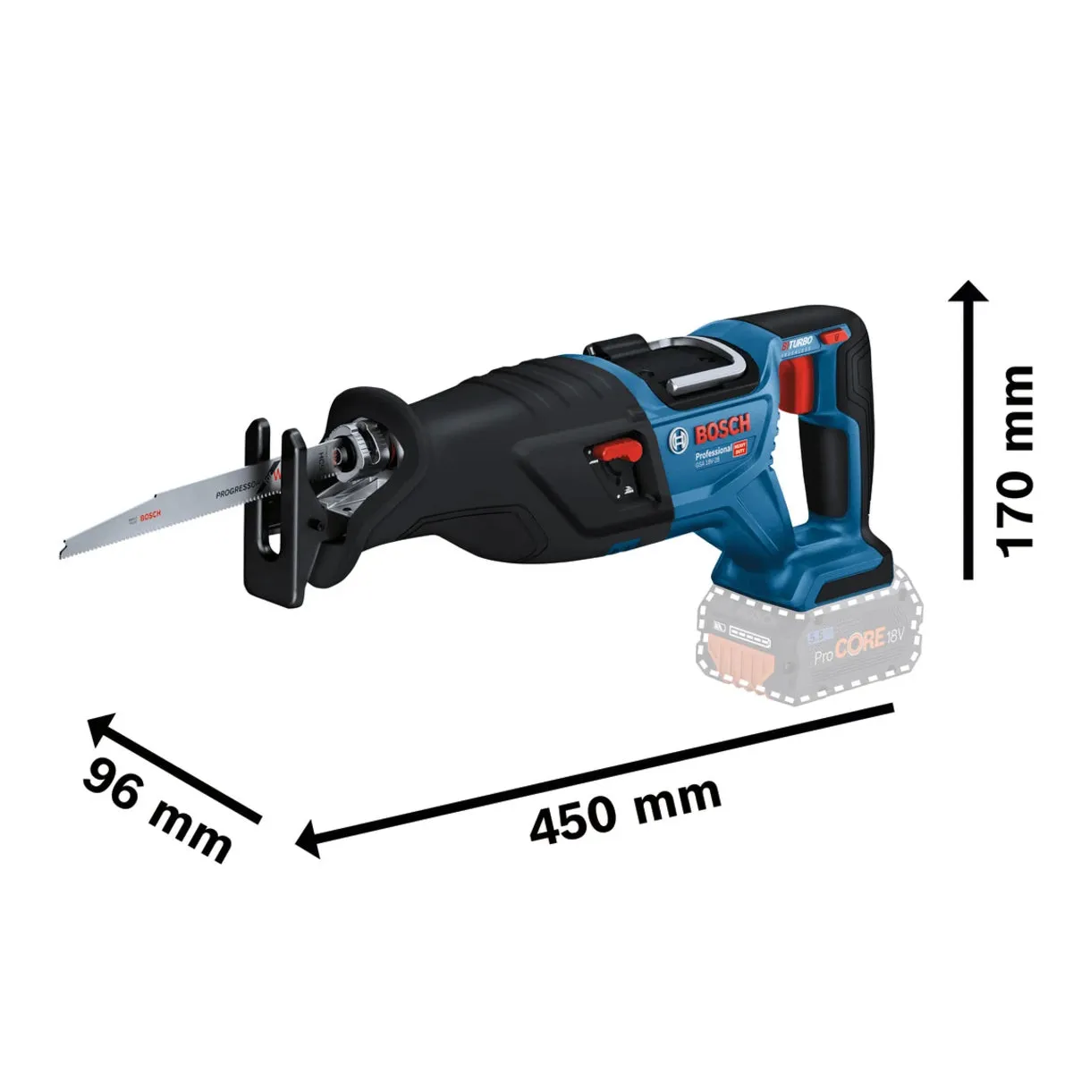 Bosch GSA 18V-28 Pro BITURBO Reciprocating Saw Cordless Power Tool Body only 06016C0000