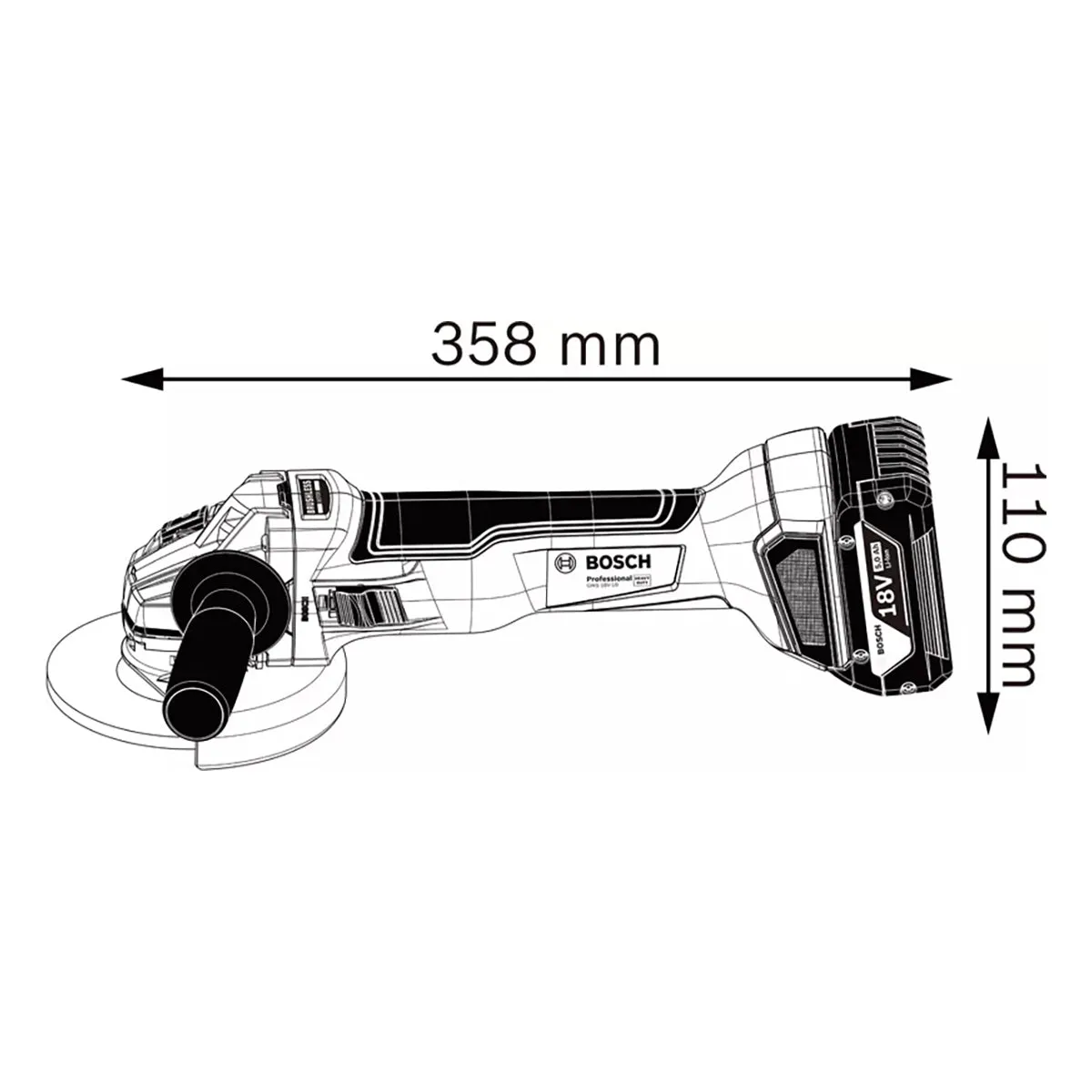 Bosch GWS 18V-10 SC Professional Angle Grinder 125mm Body only for Power and Precision 06019G340B