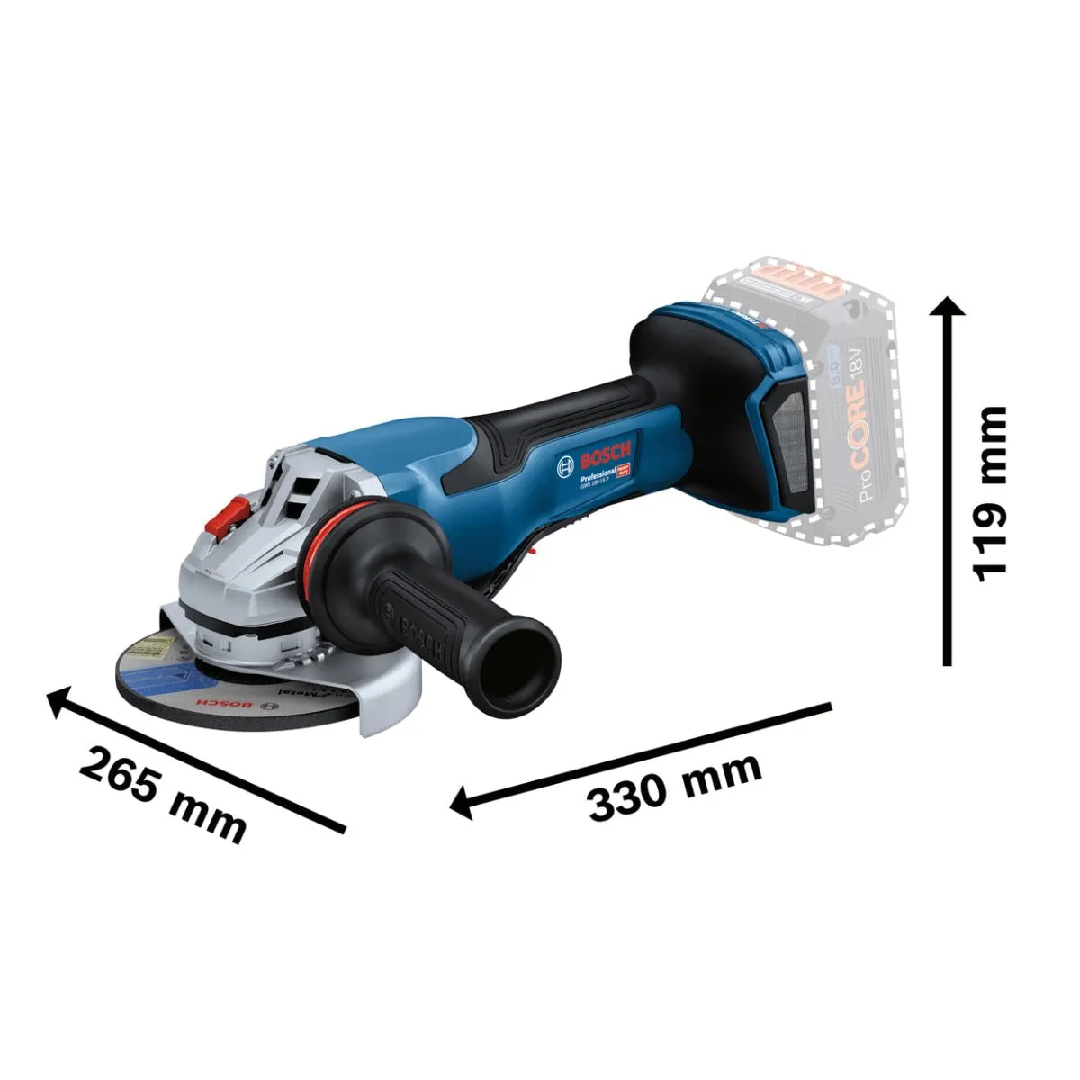 Bosch GWS 18V-15 P Professional BITURBO 125mm Angle Grinder Body Only 06019H6A00