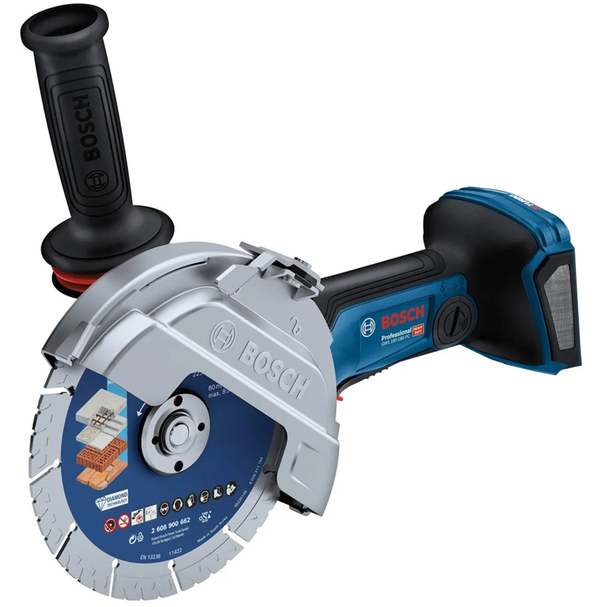 Bosch GWS 18V-180 PC BITURBO Angle Grinder 180mm Body Only High-Performance Grinding Tool 06019H6L01
