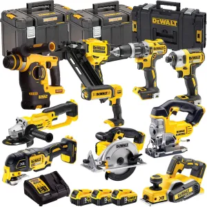 Dewalt 18V 10 Piece Power Tool Kit with 3 x 5.0Ah Batteries T4TKIT-881