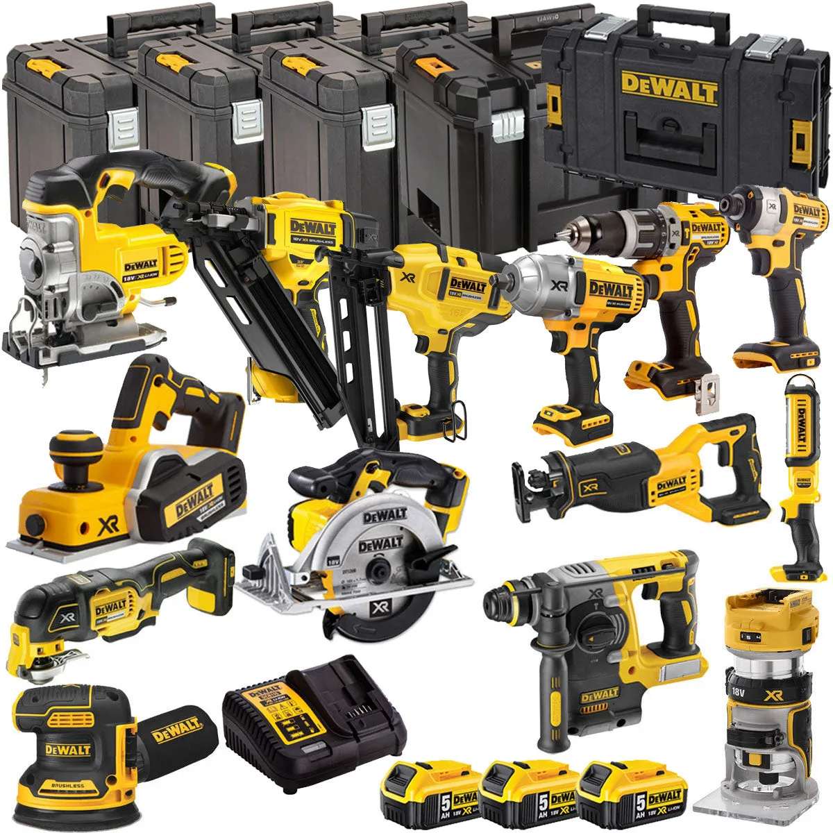 Dewalt 18V 14 Piece Power Tool Kit with 3 x 5.0Ah Batteries DEWKIT14