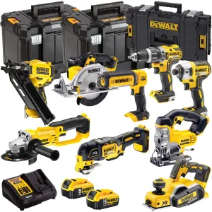 Dewalt 18V 9 Piece Power Tool Kit with 2 x 5.0Ah Batteries T4TKIT-878