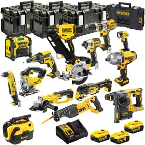 DEWALT 18V XR 15 Piece Jumbo Tool Kit 3 x 5.0Ah Battery Charger & Case T4TKIT-651
