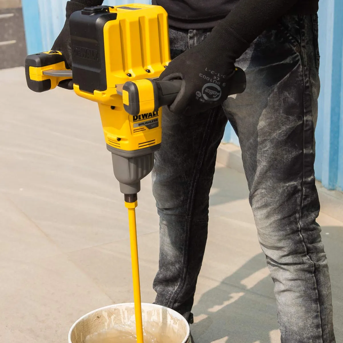 Dewalt DCD240X2 54V Flexvolt Brushless Paddle Mixer with 2 x 9.0/3.0Ah Batteries Charger & Heavy-Duty Kit Bag