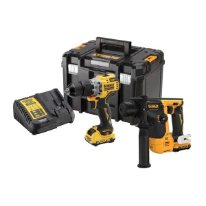 Dewalt DCK2102L2T 12V XR Brushless SDS  Hammer & Combi Drill Twin Pack 2 x 3.0Ah Battery Charger & Kit Box