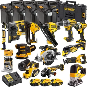 Dewalt DCKT4T14B3 18V Brushless 14 Piece Kit With 3 x 5.0Ah Battery Charger & TStak Tool Storage