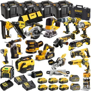 Dewalt DCKT4T19P 18V XR 19 Piece Power Tool Kit with 8 x Battery Charger & TStak Tool Storage