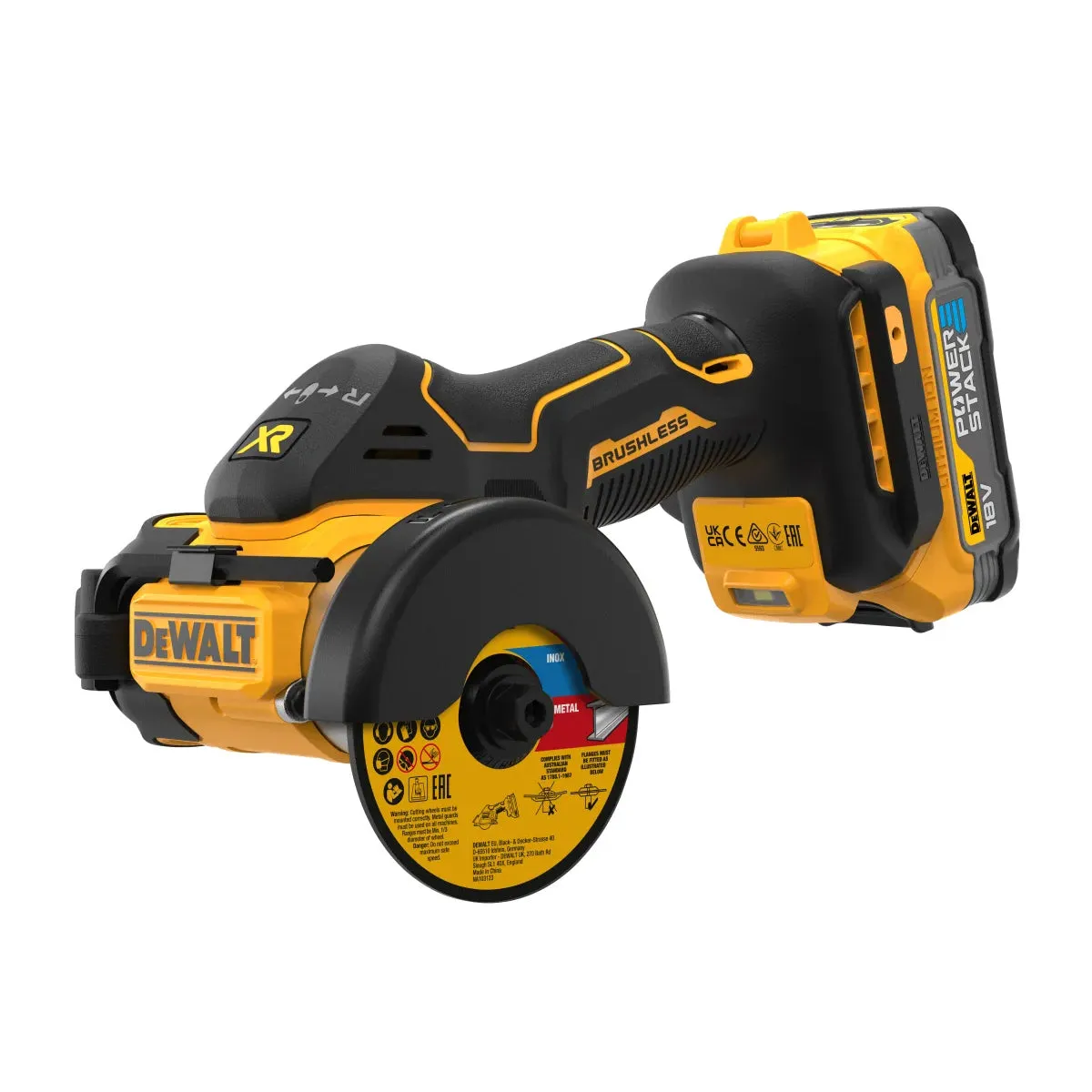 Dewalt DCS438E2T 18V XR Brushless 76mm Cut Off Tool With 2 x 1.7Ah Batteries Charger & Carry Case
