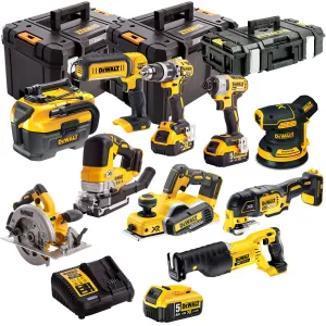 Dewalt DEWKIT92 18V Cordless 10 Piece Kit with 3 x 5.0Ah Batteries & Charger in Case