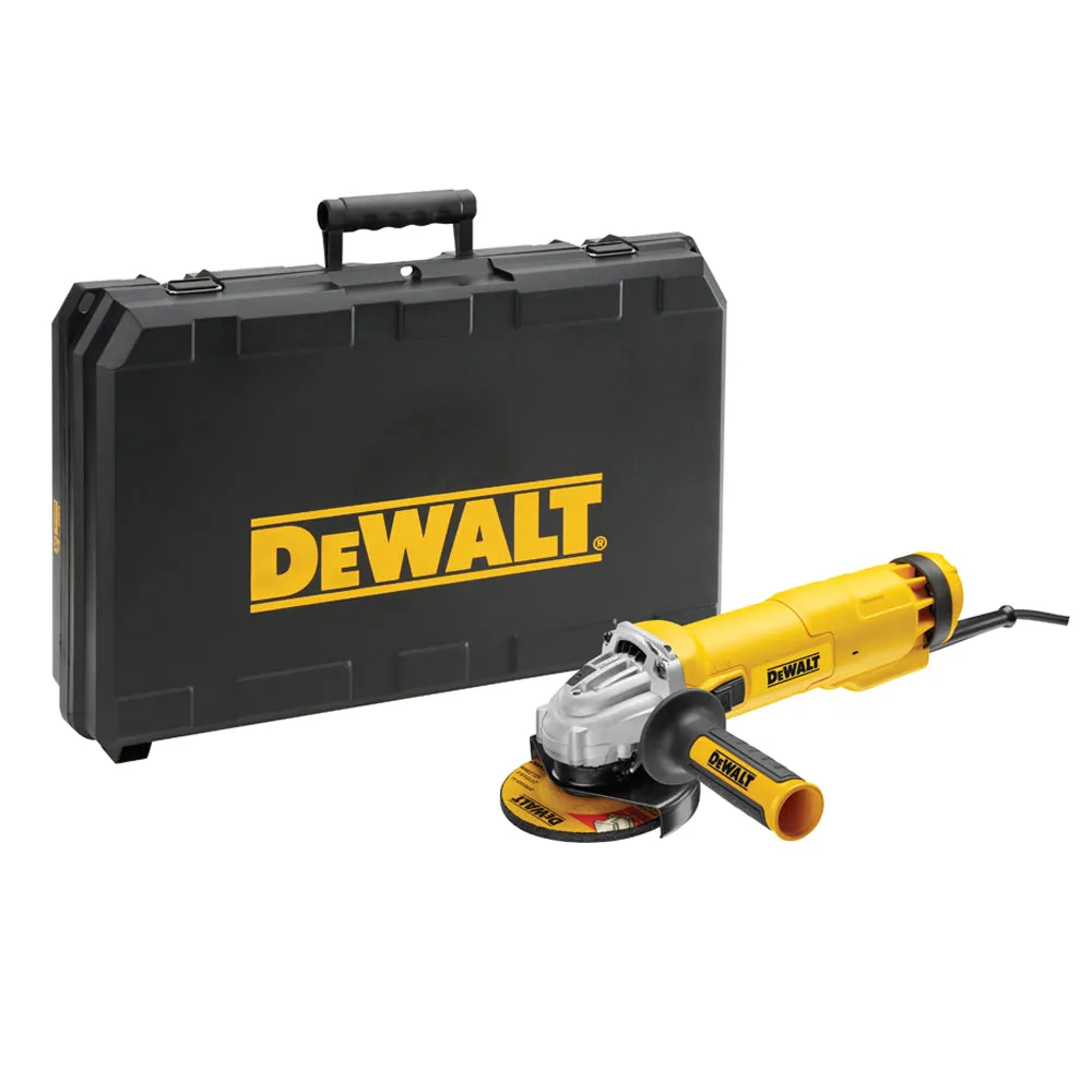 Dewalt DWE4206K 240V 115mm 4.5 Mini Corded Angle Grinder With Kitbox