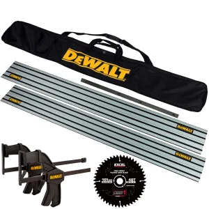 DeWalt Plunge Saw Kit 1.5m Guide Rail. Rail Bag. Connector. Twin Clamp. 48T Blade