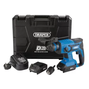Draper D20SDSD1.7JSET 20V Brushless SDS   Rotary Hammer Drill 2 x 2.0Ah Batteries With Charger 00592