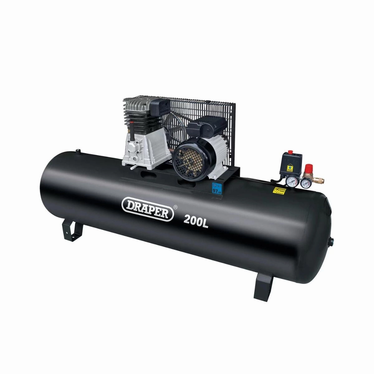 Draper DA200/369S 200L Belt-Driven Air Compressor without wheels 230V/2.2KW 55313