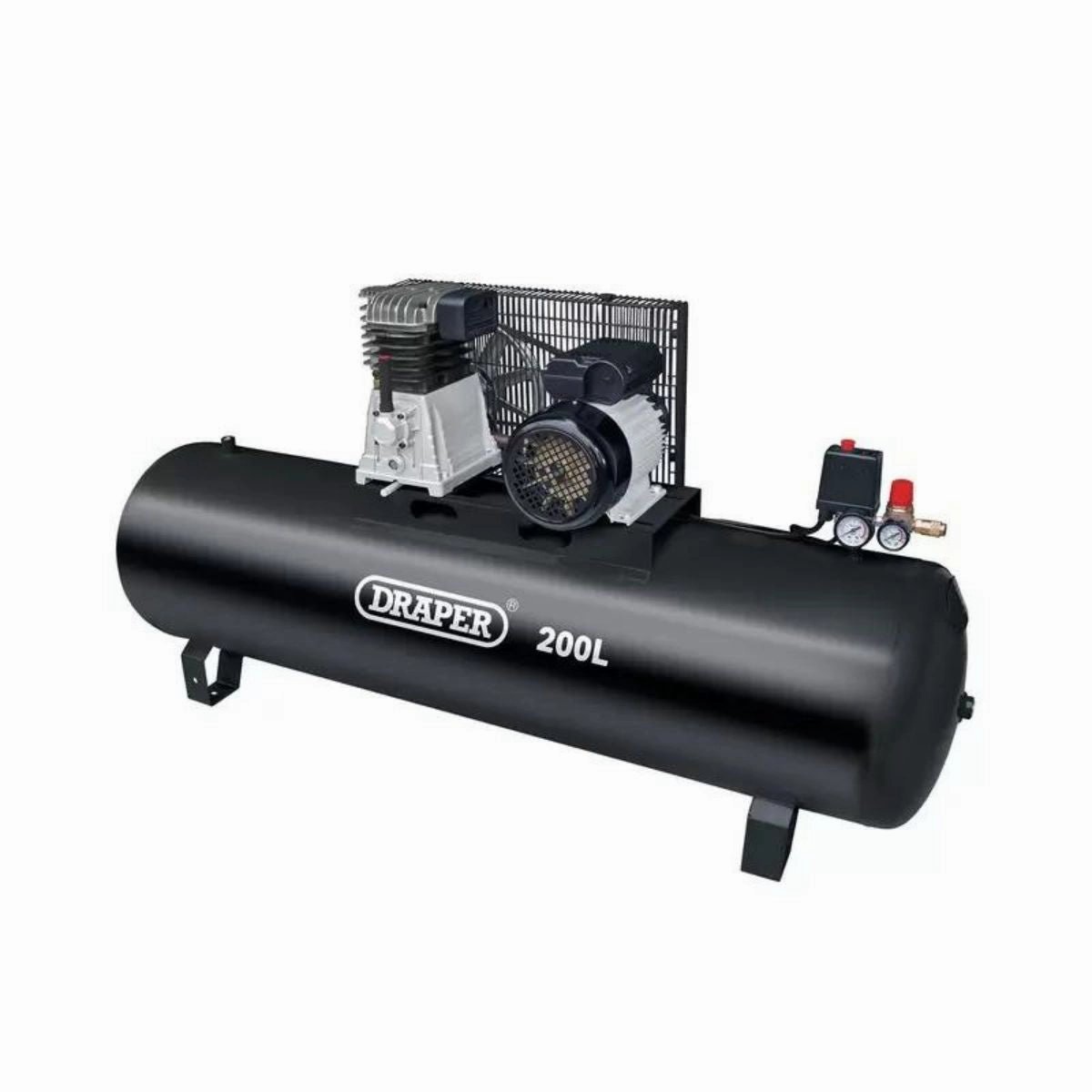 Draper DA200/369S 200L Belt-Driven Air Compressor without wheels 230V/2.2KW 55313