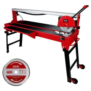 Excel 1250mm Wet Tile Cutter Bridge Saw 240V/1200W with Free Diamond Blade