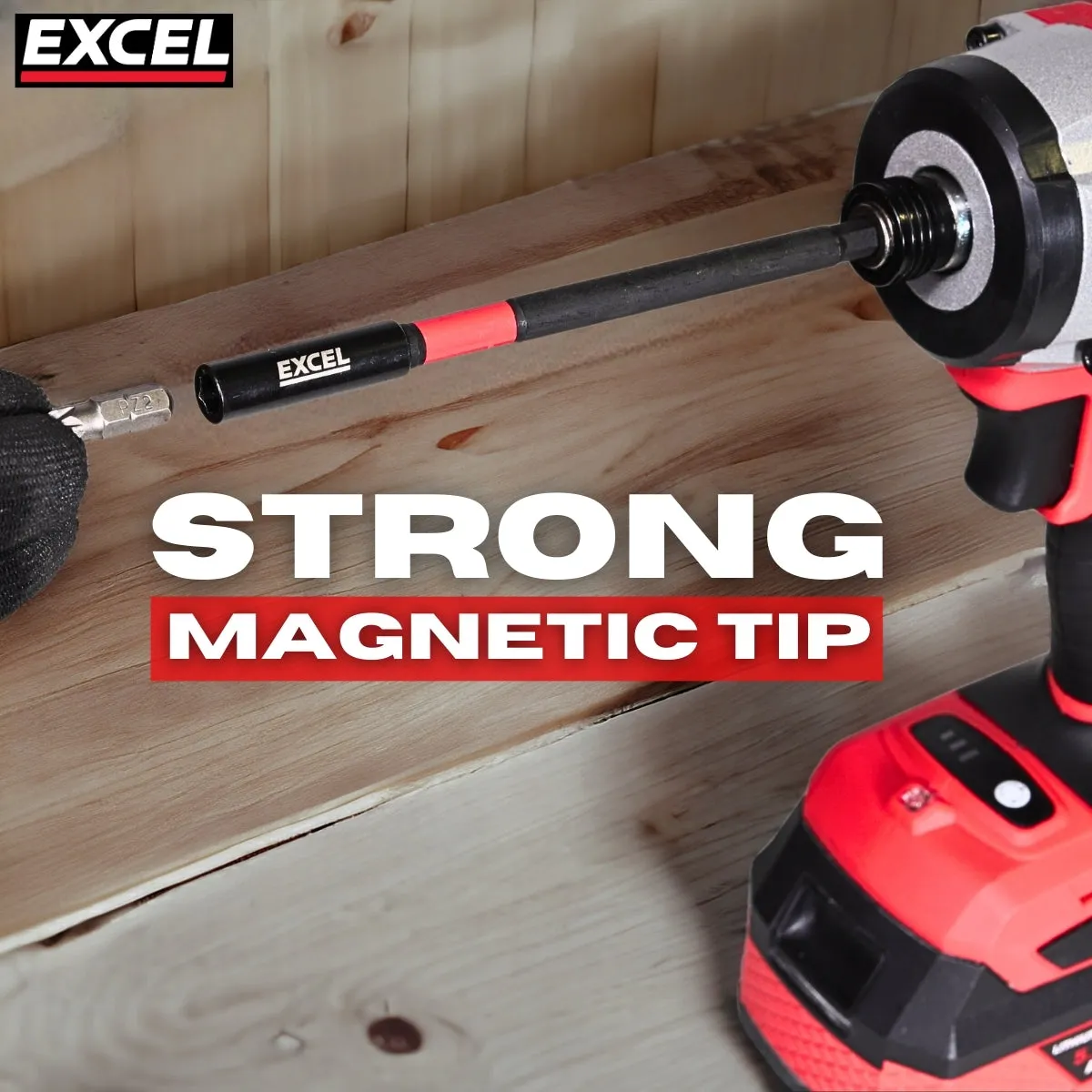 Excel 150mm Magnetic Impact Bit Holder with Blister Card Pack of 3