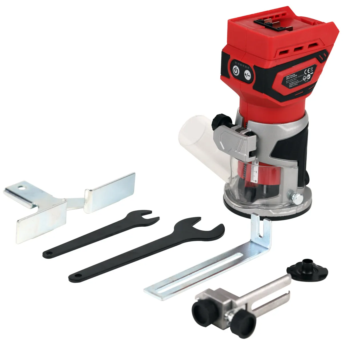 Excel 18V 1/4 Router Trimmer with 1 x 2.0Ah Battery Fast Charger. Bag & 12 Piece Cutter Set