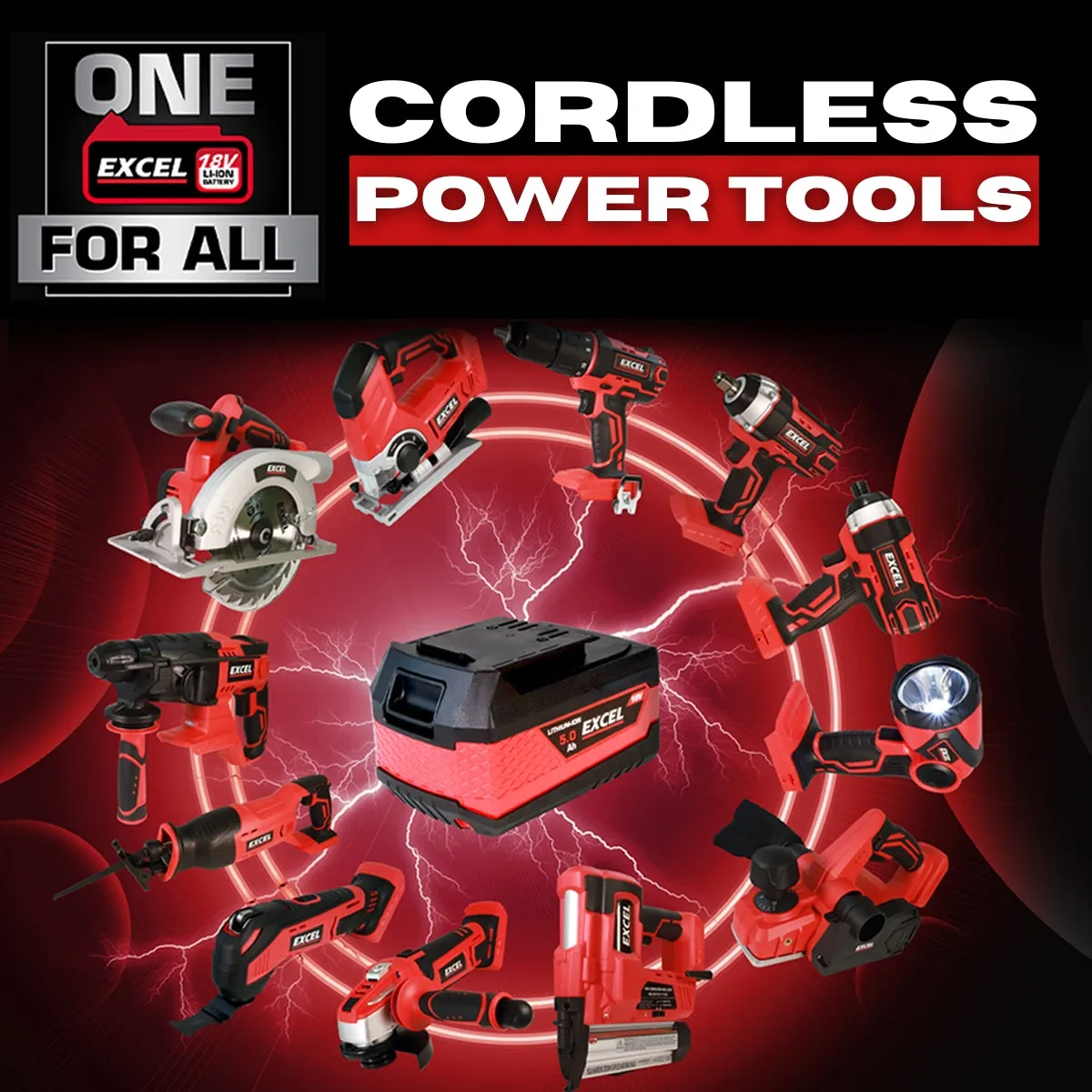 Excel 18V Cordless Brushless Combi Drill with 1 x 4.0Ah Battery Charger & Bag