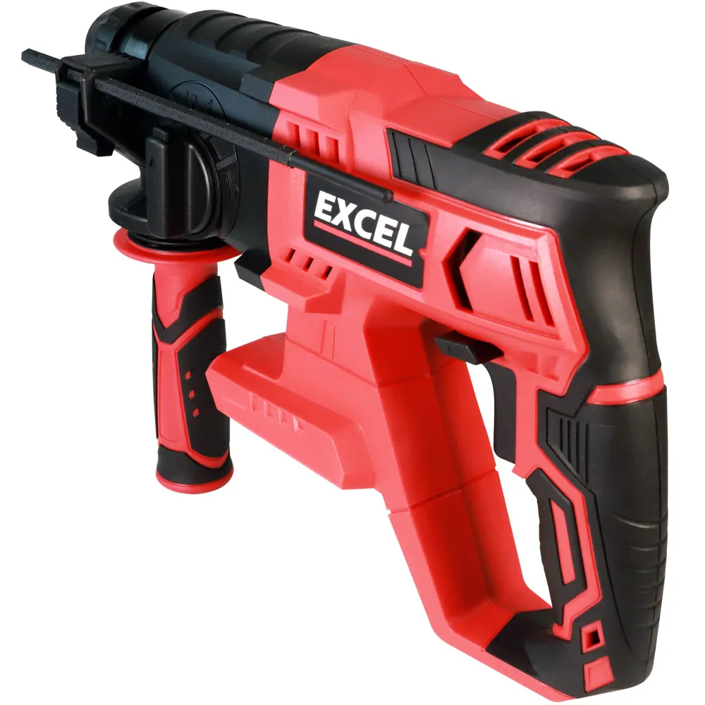 Excel 18V Cordless SDS-Plus Rotary Hammer Drill with Chuck & Chisel Set 4 Piece