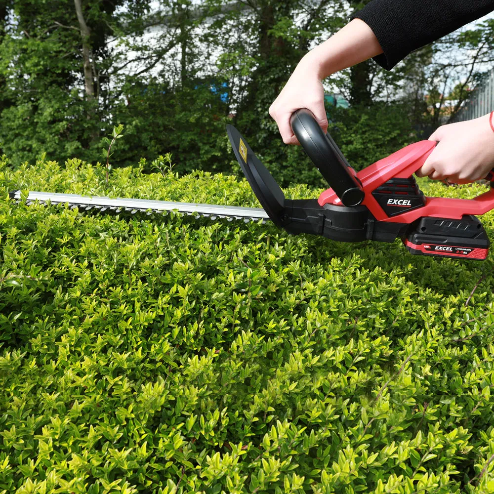 Excel 18V Hedge Trimmer Cutter with 1 x 2.0Ah Battery & Fast Charger