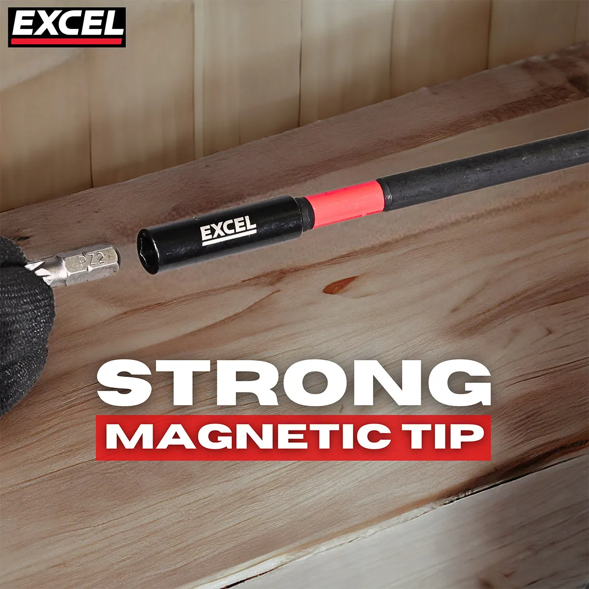 Excel 300mm Magnetic Impact Bit Holder with Blister Card Pack of 5