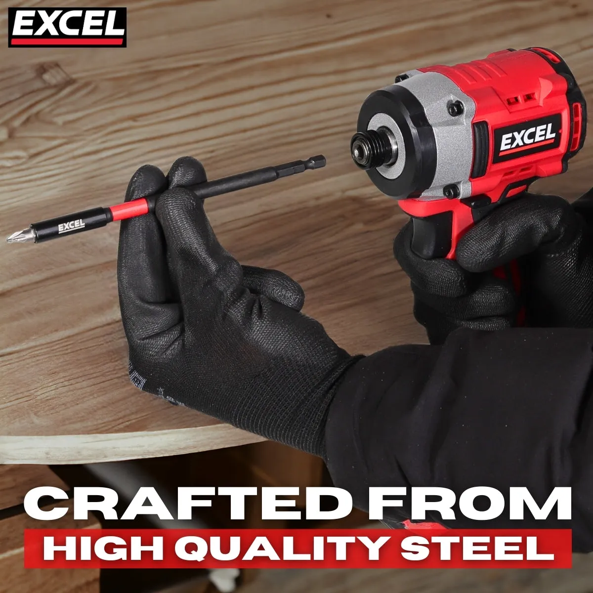 Excel 60mm & 150mm Magnetic Impact Bit Holder with Blister Card