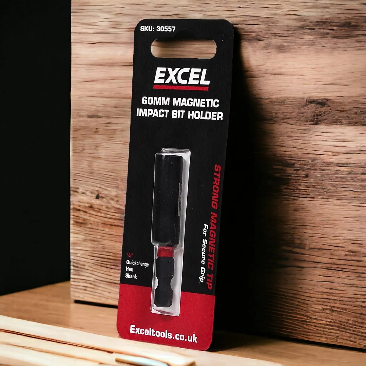 Excel 60mm Magnetic Impact Bit Holder with Blister Card Pack of 3