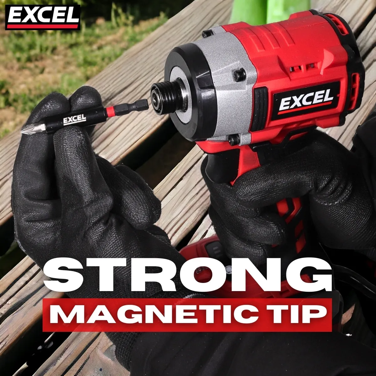 Excel 60mm Magnetic Impact Bit Holder with Blister Card Pack of 3