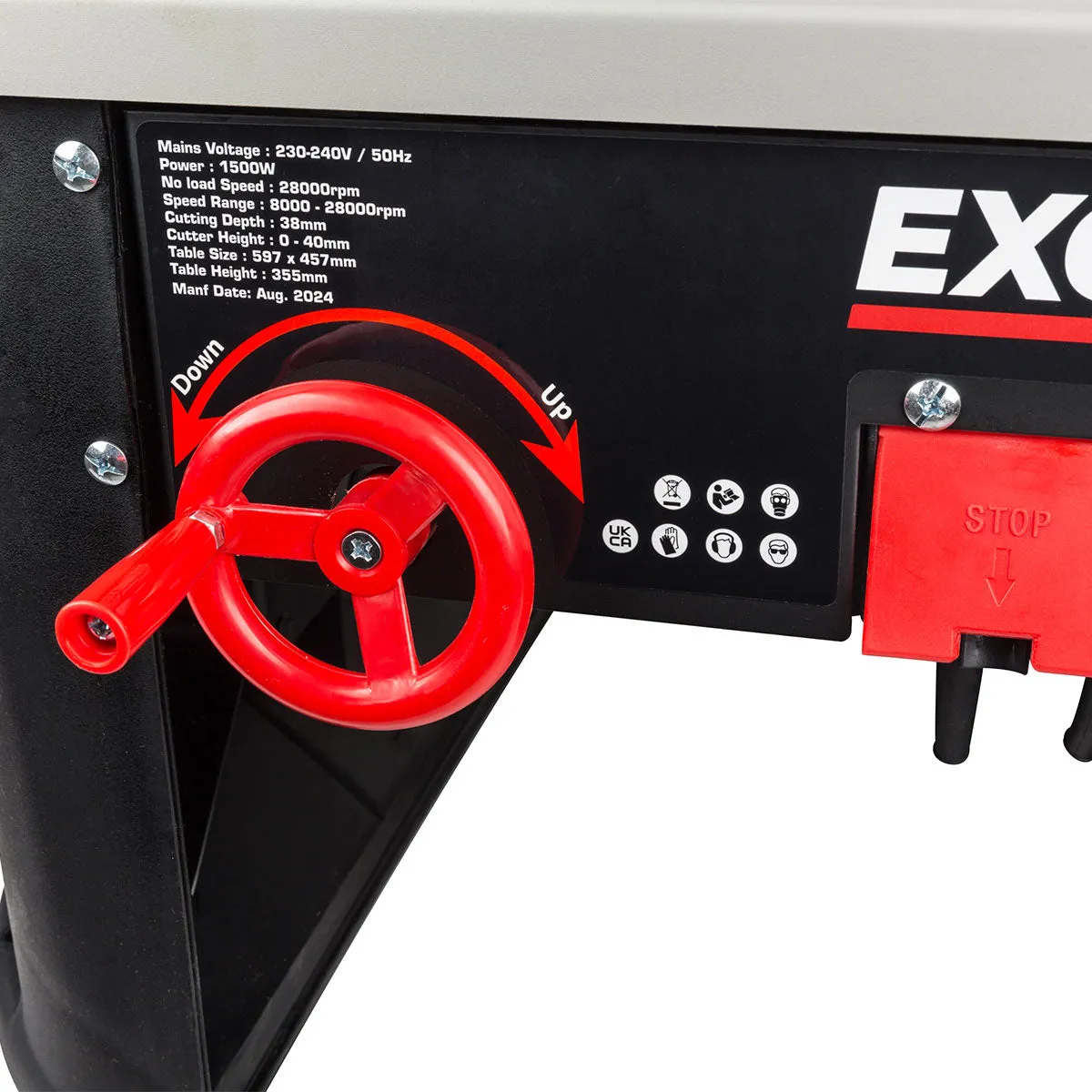 Excel Table Router Cutter 240V/1500W Black with 1/2in Shank Router Cutter Bit 35 Piece Set