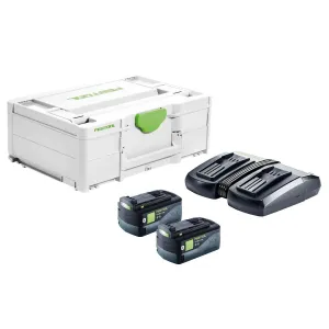 Festool SYS 18V 2x5.0/TCL 6 DUO GB Energy Set With 2 x 5.0Ah Batteries Charger & Case - 577708