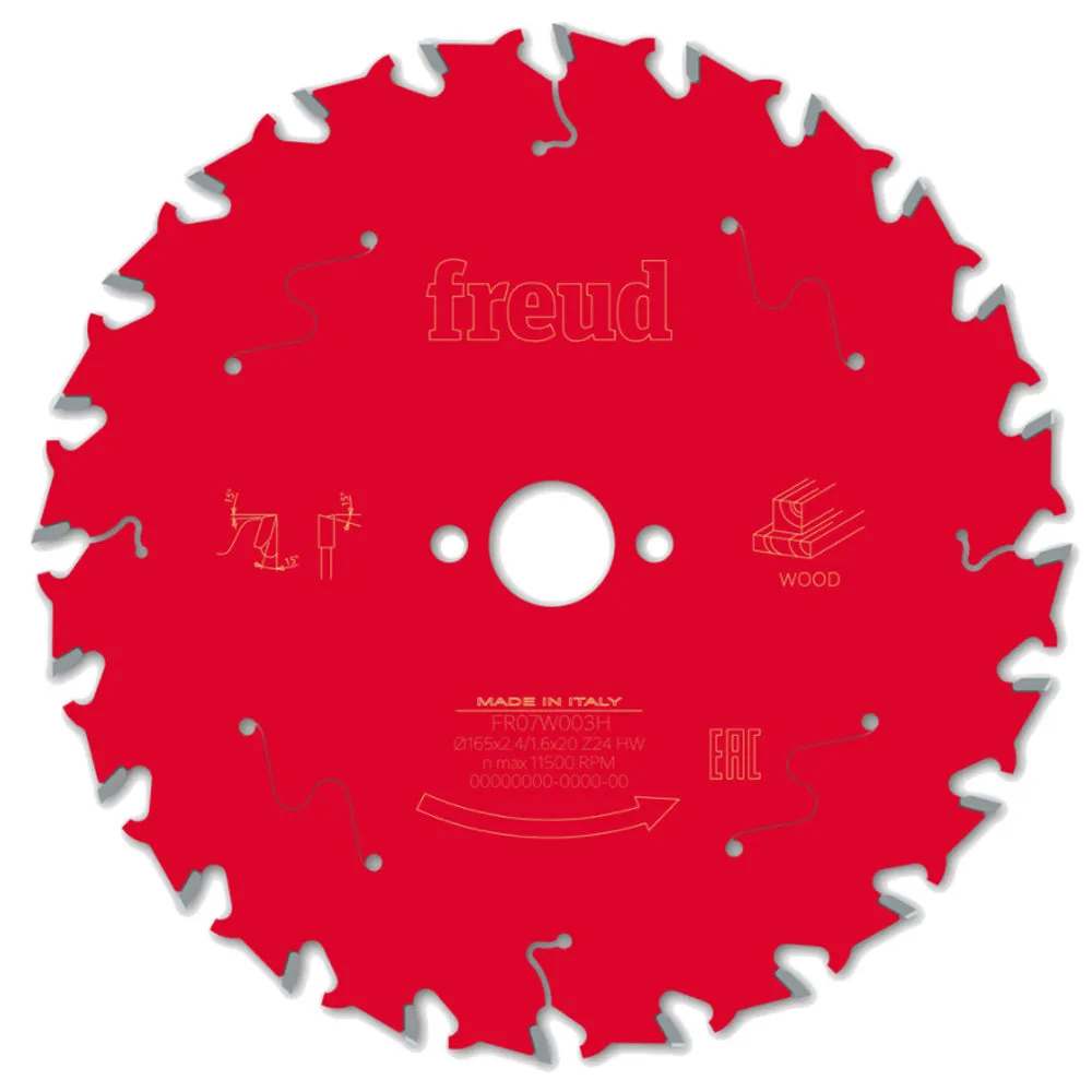 Freud 165mm 24T Circular Saw Blade For Wood - F03FS09688