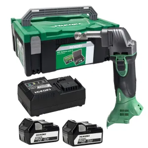 Hikoki CN18DSLJPZ 18V Nibbler with 2 x 5.0Ah Batteries. Charger & Case