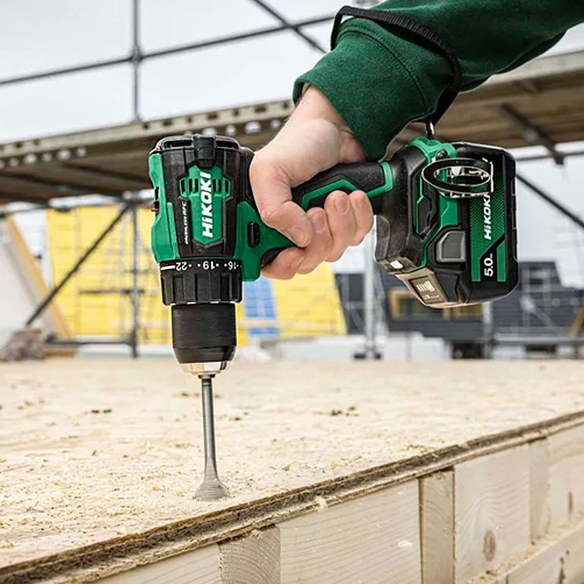Hikoki KC18DEJAZ 18V Brushless Combi Drill & Impact Driver Twin Kit with 2 x 2.5Ah/5.0Ah Battery. Charger & Case