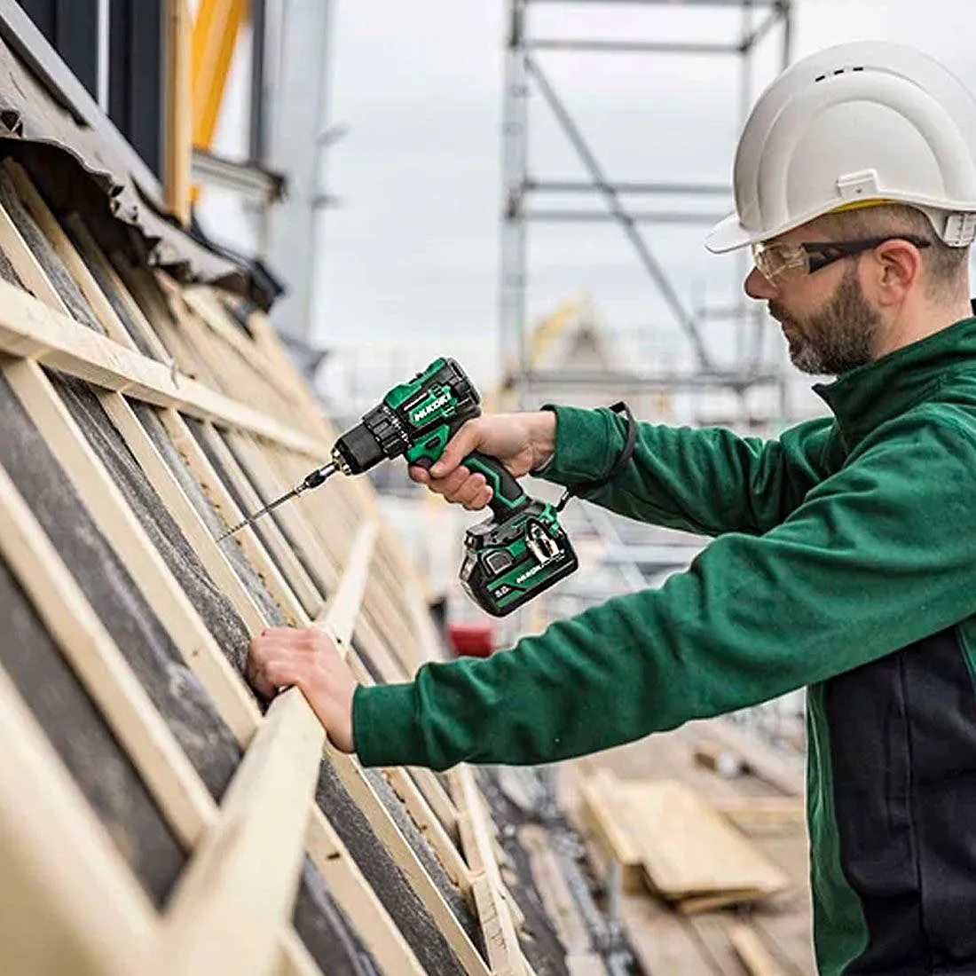 Hikoki KC18DEJAZ 18V Brushless Combi Drill & Impact Driver Twin Kit with 2 x 2.5Ah/5.0Ah Battery. Charger & Case