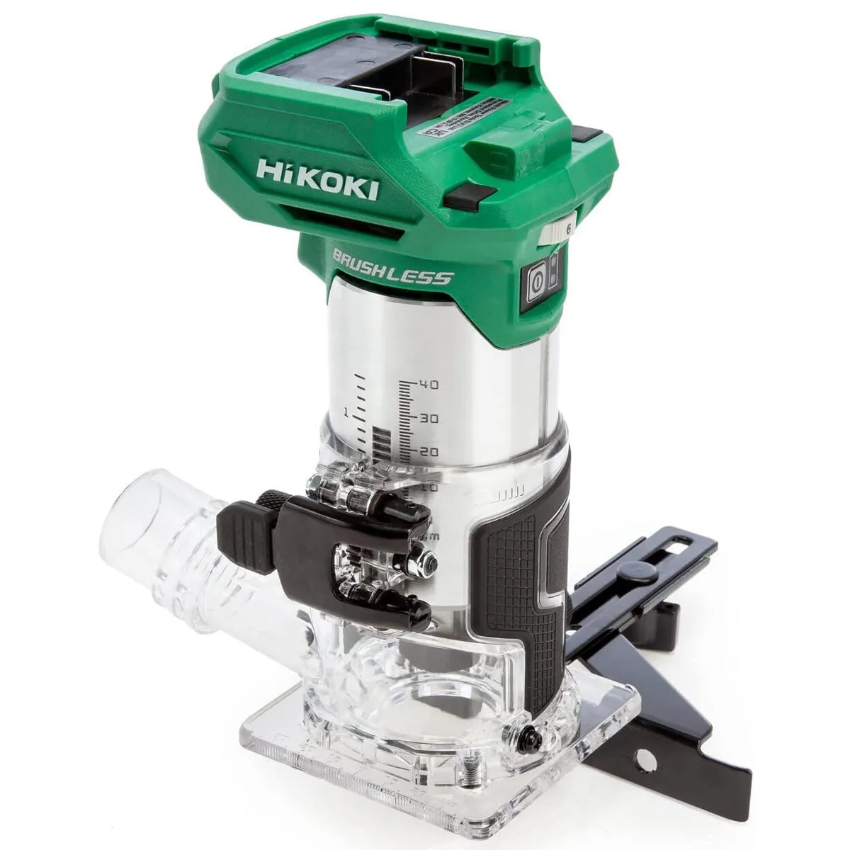 Hikoki M1808DAJ2Z 18V 1/4 Brushless Router Trimmer with 1 x 2.5Ah/5.0Ah Battery Charger & 12 Piece Cutter Set