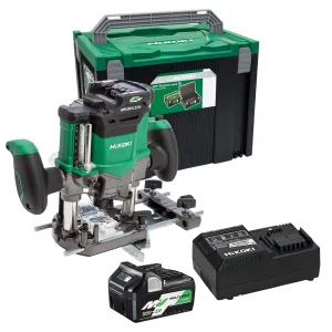Hikoki M3612DAJ2Z 36V Brushless 1/2 Plunge Router with 1 x 2.5Ah/5.0Ah Battery Charger & Case