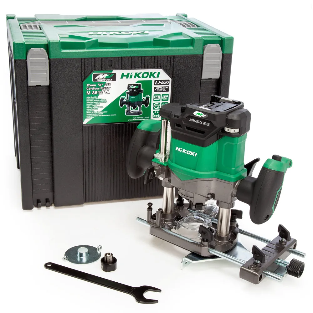 HiKOKI M3612DAJPZ 36V Brushless 1/2 Router with 1 x 2.5Ah Battery Charger & Case