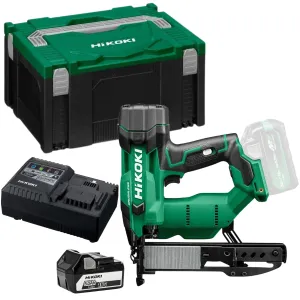 Hikoki N1804DAW6Z 18V Brushless 2nd Generation 18G Narrow Crown Stapler with 1 x 5.0Ah Battery Charger & Case