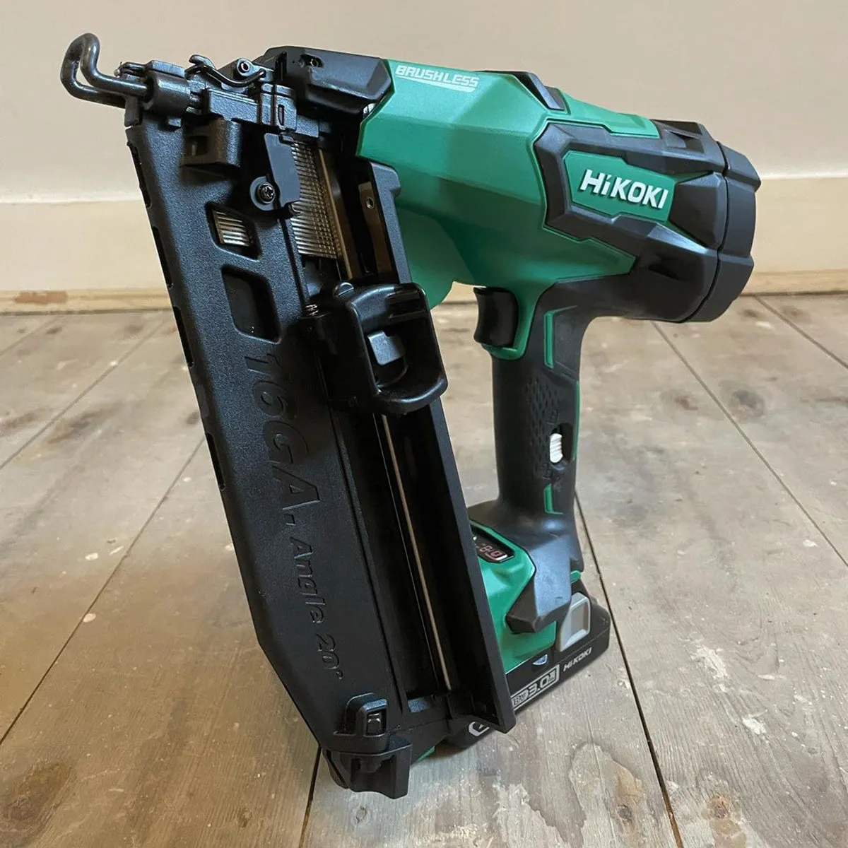 Hikoki NT1865DMBJ4Z 18V Brushless 16G Second Fix Angled Finish Nailer Body Only with Case