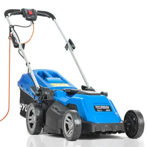 Hyundai HYM3800E 38cm Electric Lawn Mower with Rear Roller. Mulch Function & 40L Grass Bag 230V/1600W