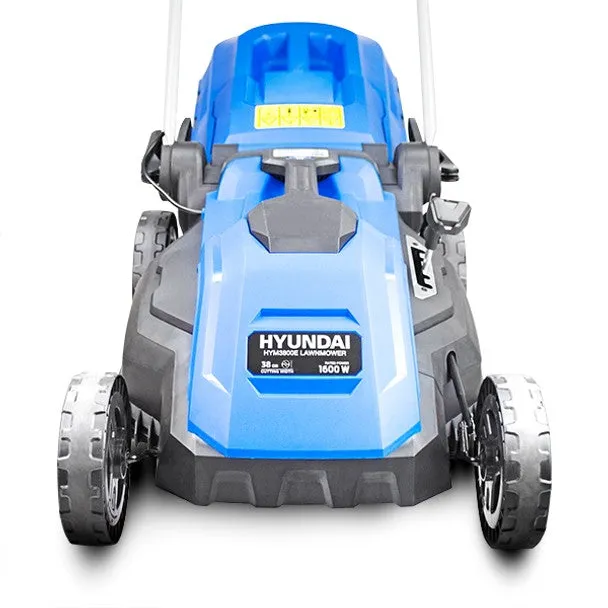Hyundai HYM3800E 38cm Electric Lawn Mower with Rear Roller. Mulch Function & 40L Grass Bag 230V/1600W