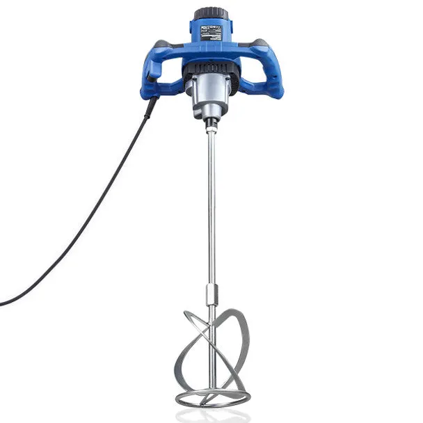 Hyundai HYPM1600E Paddle Mixer with 5-Piece Trowel Set 230V/1600W Mixing Tool for Plaster. Mortar & Paint