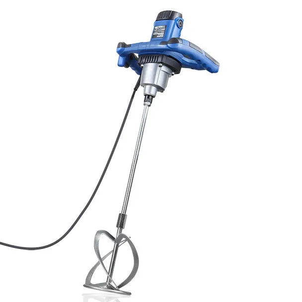 Hyundai HYPM1600E Paddle Mixer with 5-Piece Trowel Set 230V/1600W Mixing Tool for Plaster. Mortar & Paint