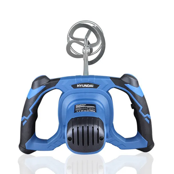 Hyundai HYPM1600E Paddle Mixer with 5-Piece Trowel Set 230V/1600W Mixing Tool for Plaster. Mortar & Paint