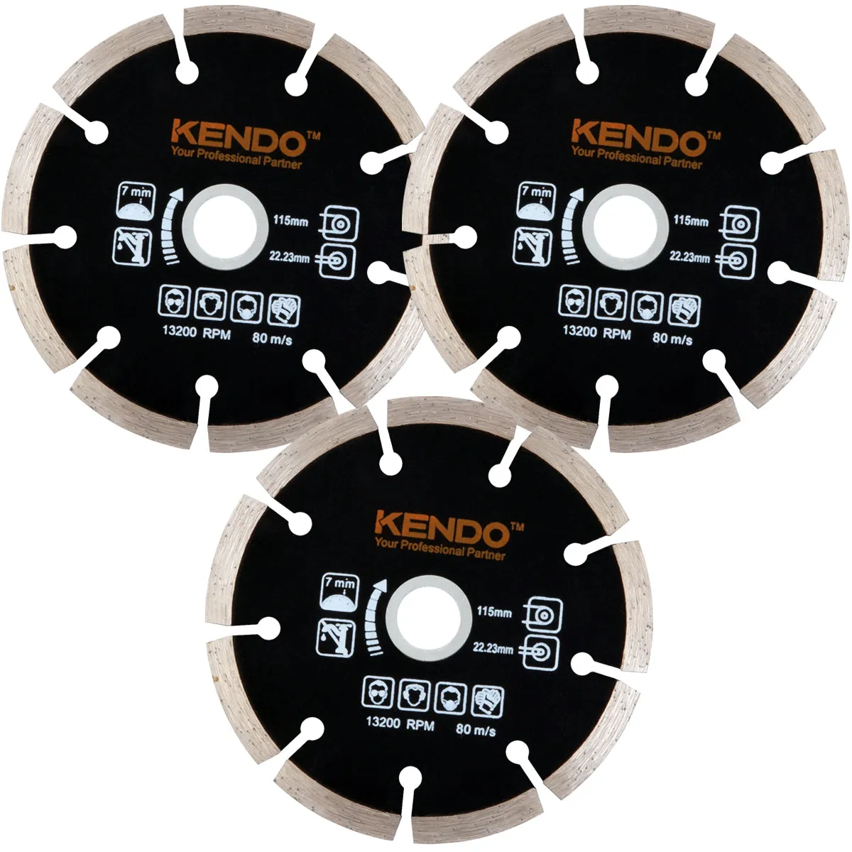 Kendo 115mm Diamond Cutting Blade Pack of 3