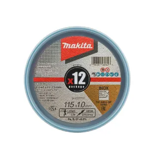 Makita 115mm Angle Grinder Metal Cutting Discs E-03034-12 Pack Of 12